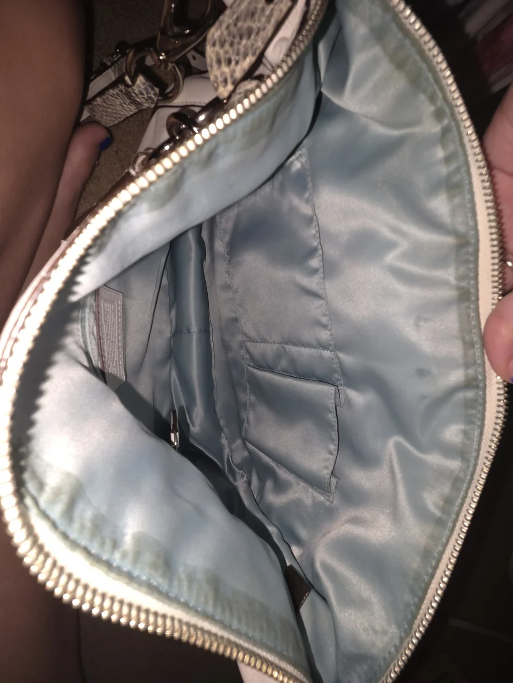 White Snakeskin-Print Shoulder Bag